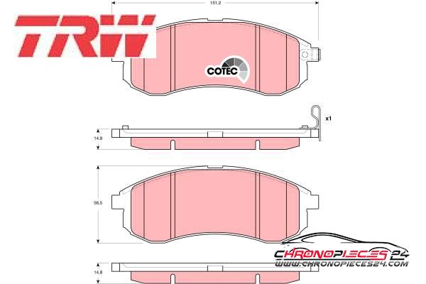 Achat de TRW GDB3380 Kit de plaquettes de frein, frein à disque pas chères