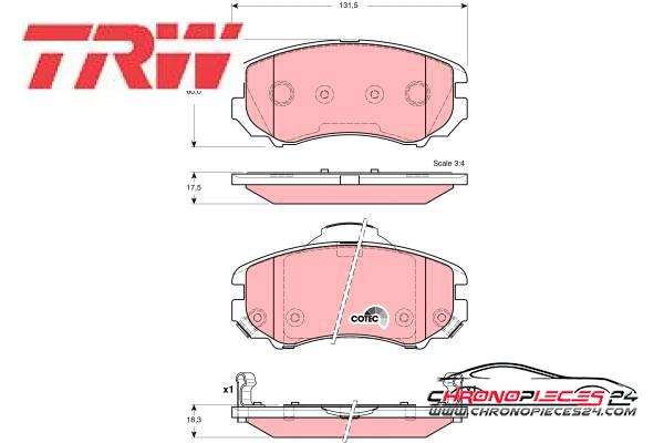 Achat de TRW GDB3386 Kit de plaquettes de frein, frein à disque pas chères