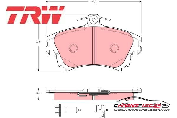 Achat de TRW GDB3389 Kit de plaquettes de frein, frein à disque pas chères