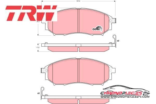 Achat de TRW GDB3392 Kit de plaquettes de frein, frein à disque pas chères