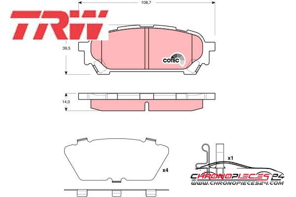 Achat de TRW GDB3395 Kit de plaquettes de frein, frein à disque pas chères