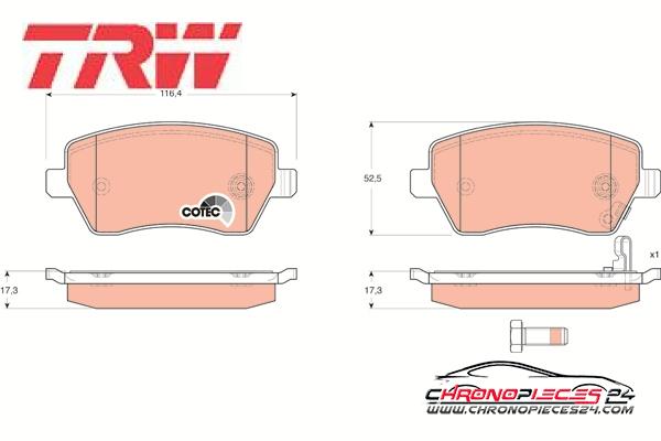 Achat de TRW GDB3396 Kit de plaquettes de frein, frein à disque pas chères