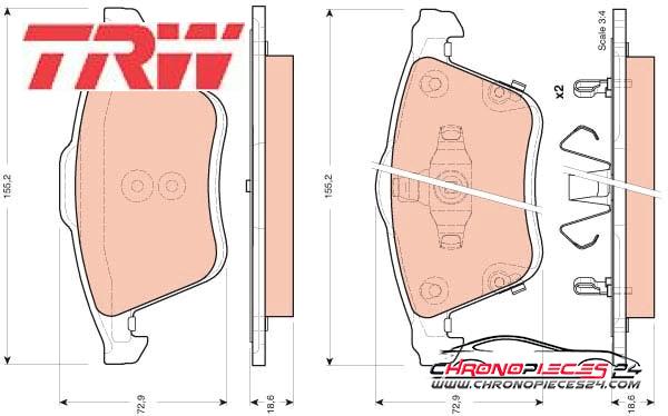 Achat de TRW GDB3400 Kit de plaquettes de frein, frein à disque pas chères