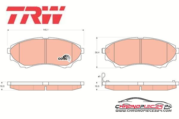 Achat de TRW GDB3403 Kit de plaquettes de frein, frein à disque pas chères