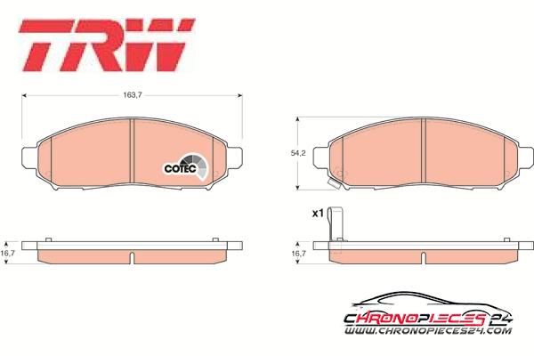 Achat de TRW GDB3404 Kit de plaquettes de frein, frein à disque pas chères