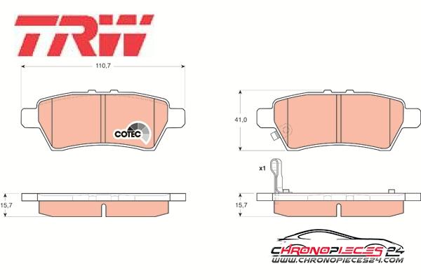 Achat de TRW GDB3405 Kit de plaquettes de frein, frein à disque pas chères