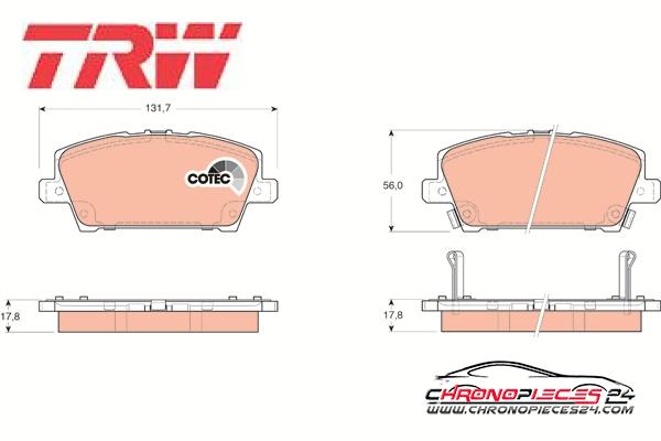 Achat de TRW GDB3407 Kit de plaquettes de frein, frein à disque pas chères