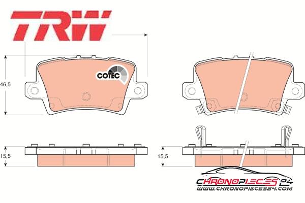 Achat de TRW GDB3408 Kit de plaquettes de frein, frein à disque pas chères