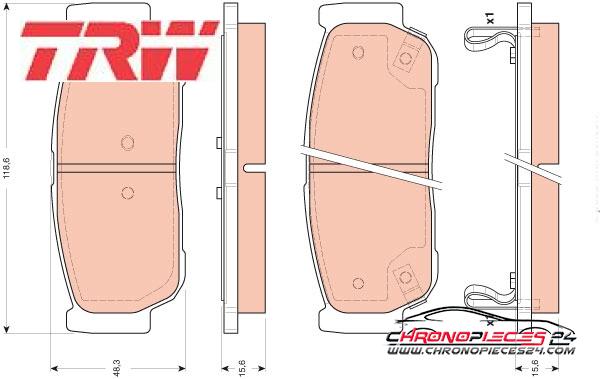 Achat de TRW GDB3413 Kit de plaquettes de frein, frein à disque pas chères