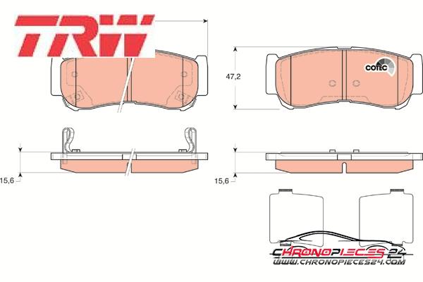 Achat de TRW GDB3419 Kit de plaquettes de frein, frein à disque pas chères