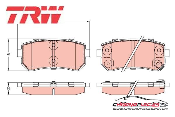 Achat de TRW GDB3421 Kit de plaquettes de frein, frein à disque pas chères