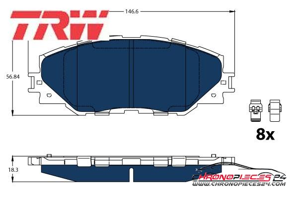 Achat de TRW GDB3424BTE Kit de plaquettes de frein, frein à disque pas chères