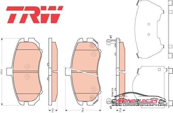 Achat de TRW GDB3431 Kit de plaquettes de frein, frein à disque pas chères