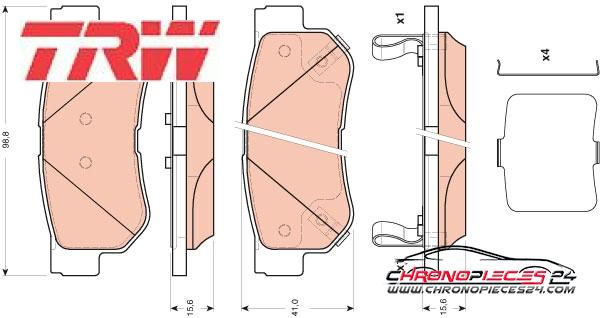 Achat de TRW GDB3432 Kit de plaquettes de frein, frein à disque pas chères