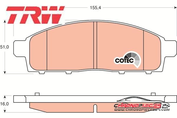 Achat de TRW GDB3435 Kit de plaquettes de frein, frein à disque pas chères