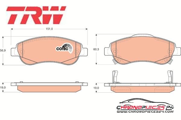 Achat de TRW GDB3445 Kit de plaquettes de frein, frein à disque pas chères