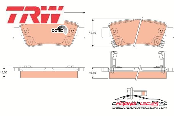 Achat de TRW GDB3446 Kit de plaquettes de frein, frein à disque pas chères