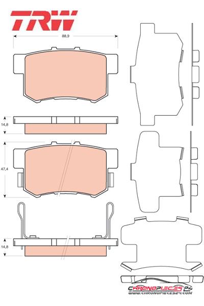 Achat de TRW GDB3447 Kit de plaquettes de frein, frein à disque pas chères