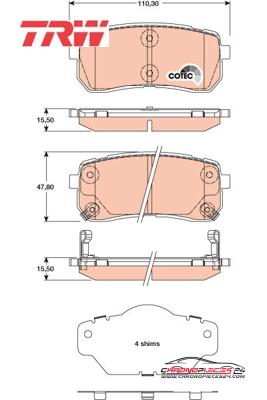 Achat de TRW GDB3449 Kit de plaquettes de frein, frein à disque pas chères