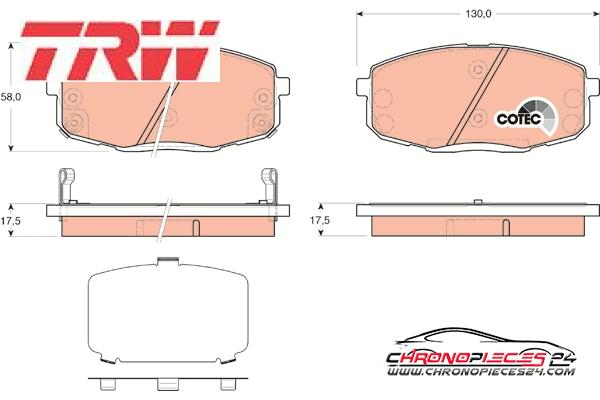 Achat de TRW GDB3450 Kit de plaquettes de frein, frein à disque pas chères