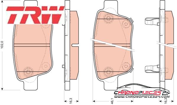 Achat de TRW GDB3456 Kit de plaquettes de frein, frein à disque pas chères