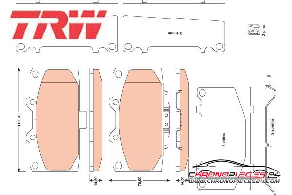 Achat de TRW GDB3470 Kit de plaquettes de frein, frein à disque pas chères