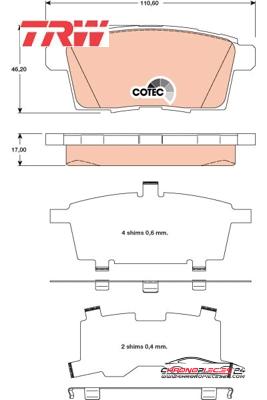 Achat de TRW GDB3472 Kit de plaquettes de frein, frein à disque pas chères