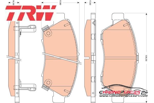 Achat de TRW GDB3478 Kit de plaquettes de frein, frein à disque pas chères