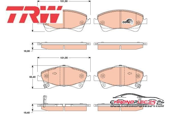 Achat de TRW GDB3479 Kit de plaquettes de frein, frein à disque pas chères