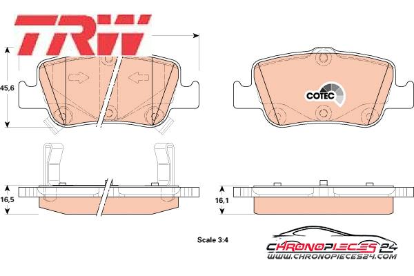 Achat de TRW GDB3480 Kit de plaquettes de frein, frein à disque pas chères