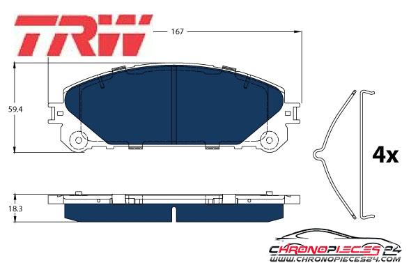 Achat de TRW GDB3484BTE Kit de plaquettes de frein, frein à disque pas chères