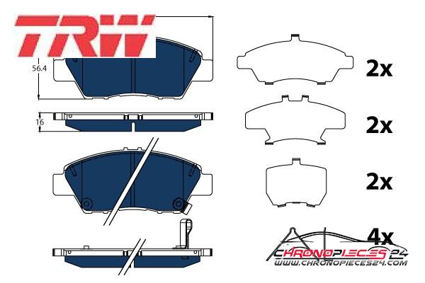 Achat de TRW GDB3493BTE Kit de plaquettes de frein, frein à disque pas chères