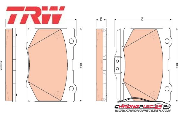 Achat de TRW GDB3498 Kit de plaquettes de frein, frein à disque pas chères