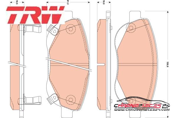 Achat de TRW GDB3511 Kit de plaquettes de frein, frein à disque pas chères