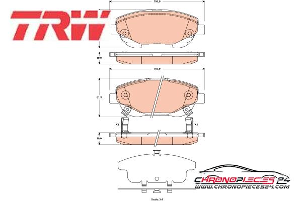 Achat de TRW GDB3518 Kit de plaquettes de frein, frein à disque pas chères