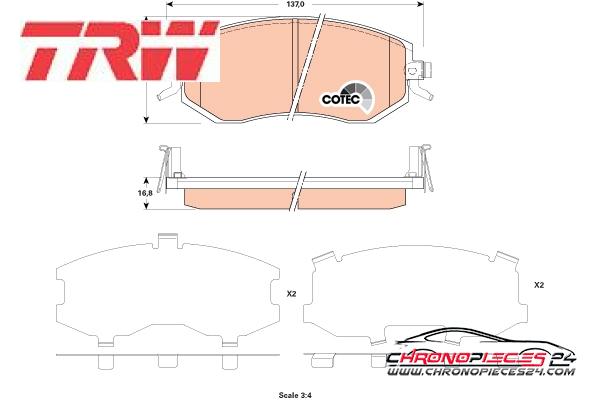 Achat de TRW GDB3519 Kit de plaquettes de frein, frein à disque pas chères