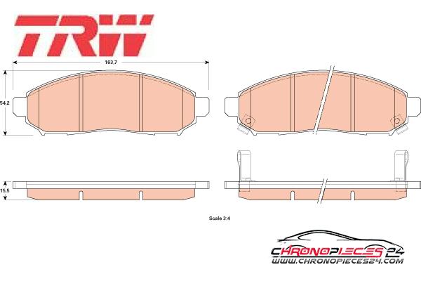 Achat de TRW GDB3520 Kit de plaquettes de frein, frein à disque pas chères