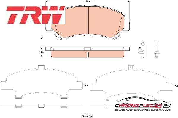 Achat de TRW GDB3521 Kit de plaquettes de frein, frein à disque pas chères