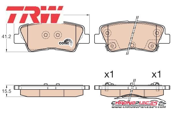 Achat de TRW GDB3537 Kit de plaquettes de frein, frein à disque pas chères