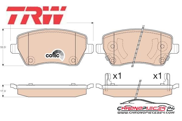 Achat de TRW GDB3546 Kit de plaquettes de frein, frein à disque pas chères