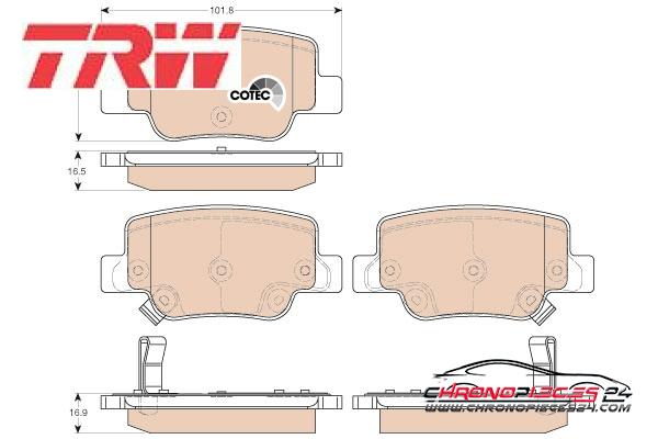 Achat de TRW GDB3547 Kit de plaquettes de frein, frein à disque pas chères