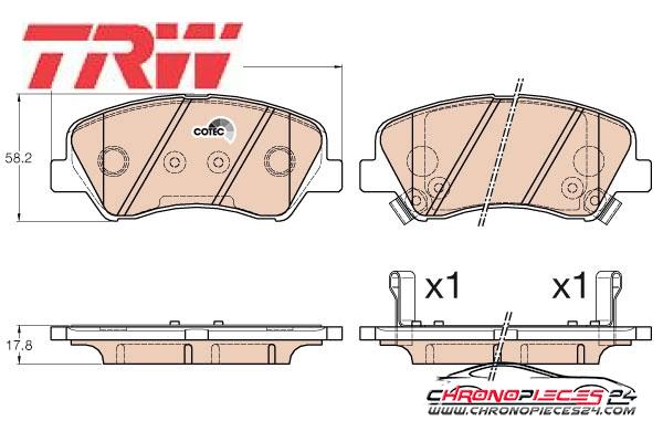 Achat de TRW GDB3548 Kit de plaquettes de frein, frein à disque pas chères