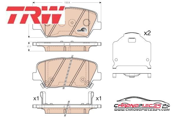 Achat de TRW GDB3549 Kit de plaquettes de frein, frein à disque pas chères