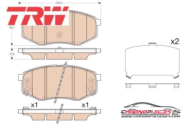 Achat de TRW GDB3553 Kit de plaquettes de frein, frein à disque pas chères