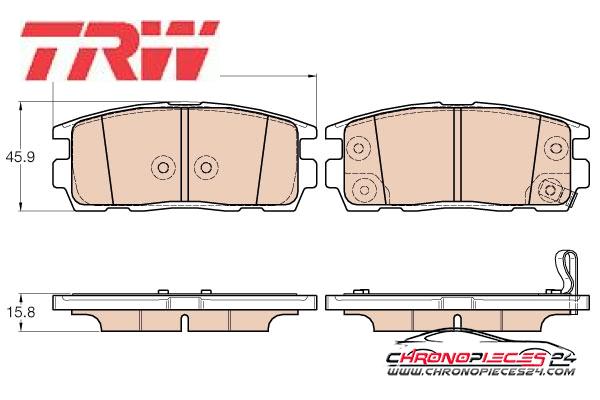 Achat de TRW GDB3566 Kit de plaquettes de frein, frein à disque pas chères