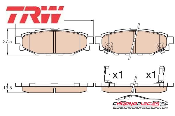 Achat de TRW GDB3568 Kit de plaquettes de frein, frein à disque pas chères