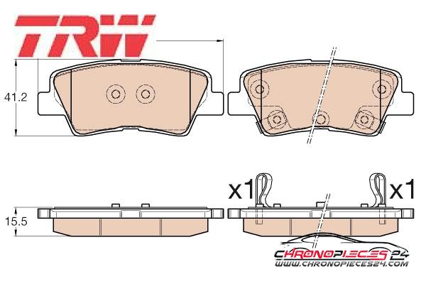 Achat de TRW GDB3569 Kit de plaquettes de frein, frein à disque pas chères