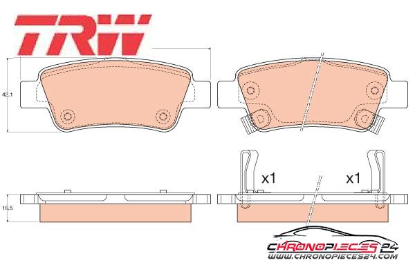 Achat de TRW GDB3576 Kit de plaquettes de frein, frein à disque pas chères