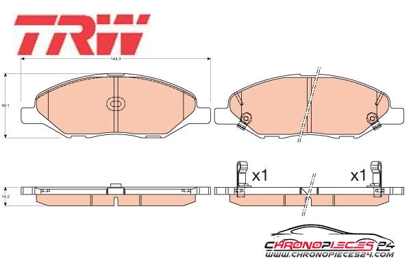 Achat de TRW GDB3577 Kit de plaquettes de frein, frein à disque pas chères