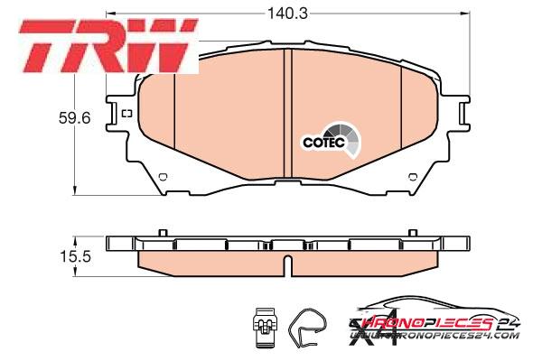 Achat de TRW GDB3580 Kit de plaquettes de frein, frein à disque pas chères